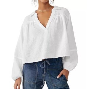 Free People We The Free Yucca Double Cloth Cotton Top